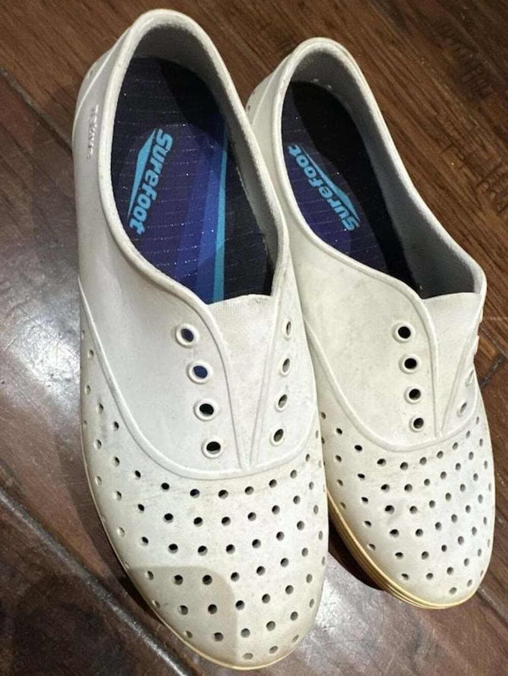 Native Jericho Slip-On Sneaker Size W8 White Perforated Casual Shoe
